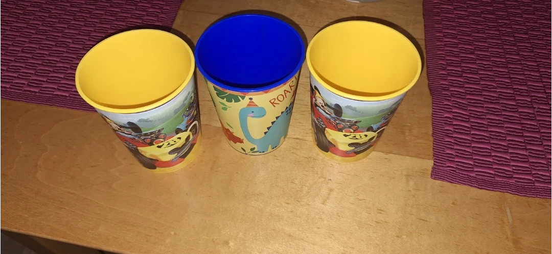 Set of 3 Kids' Character Cups - Mickey Mouse & Dinosaur
