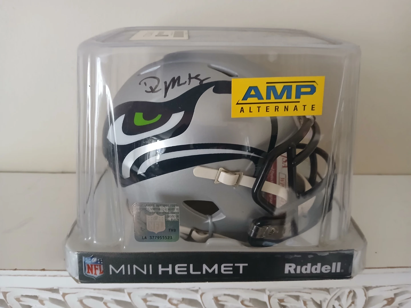 Seattle Seahawks Mini Helmet - Signed by DK Metcalf