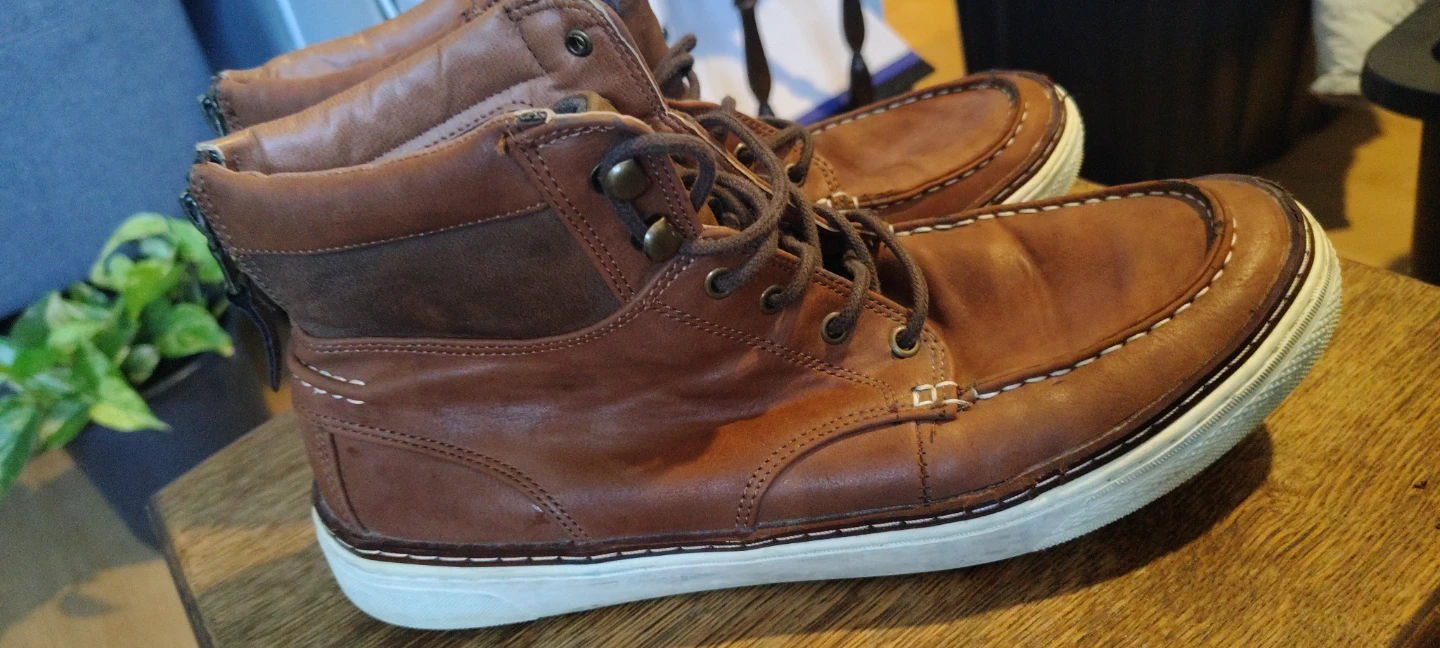 Brown Leather High-Top Boots - photo 3