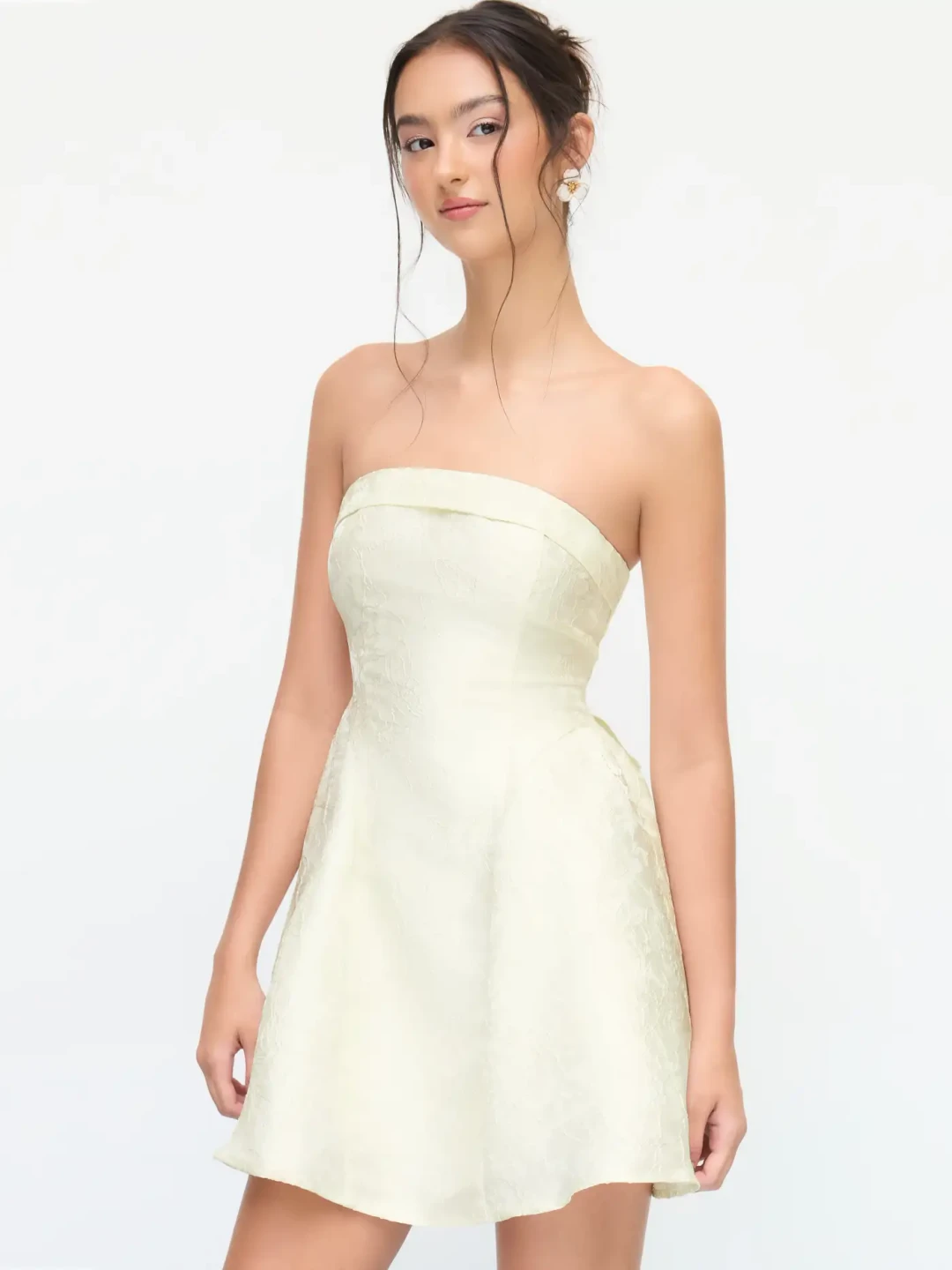 Strapless A-Line Mini Dress with Bow