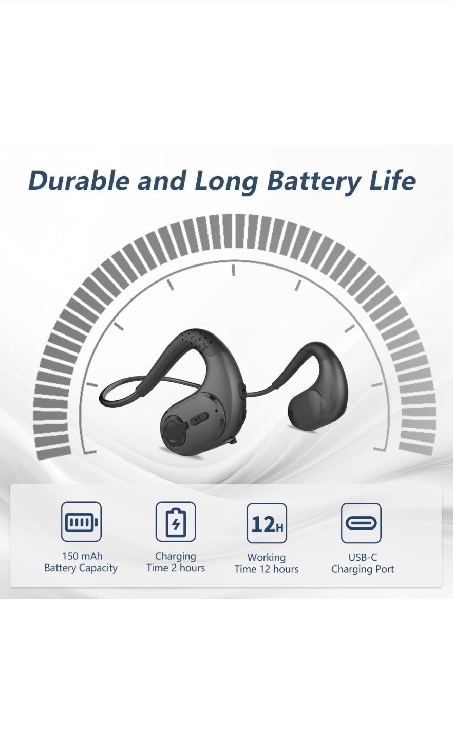 New BANIGIPA Bluetooth Headset, Open Ear Headphones - photo 5
