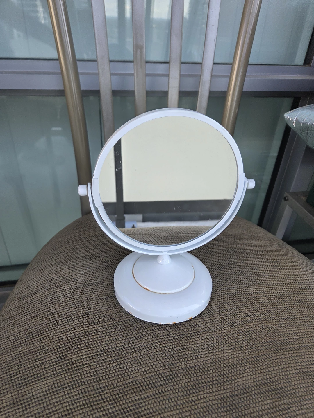 White Tabletop Mirror - photo 3