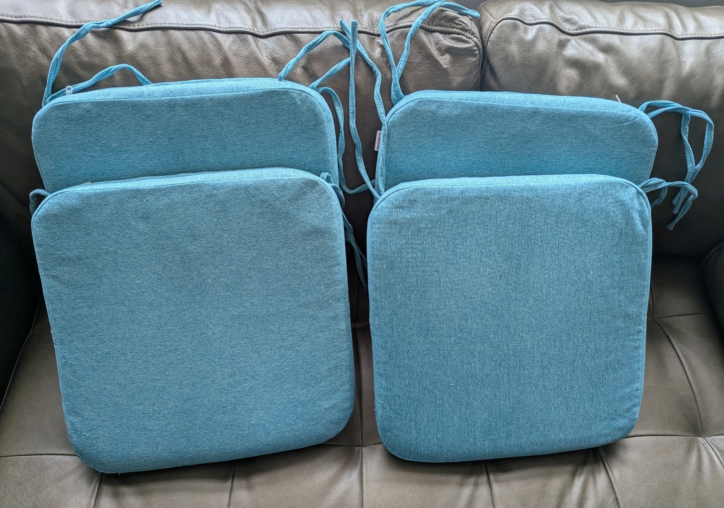 Set of 4 Blue Chair Cushions - photo 2