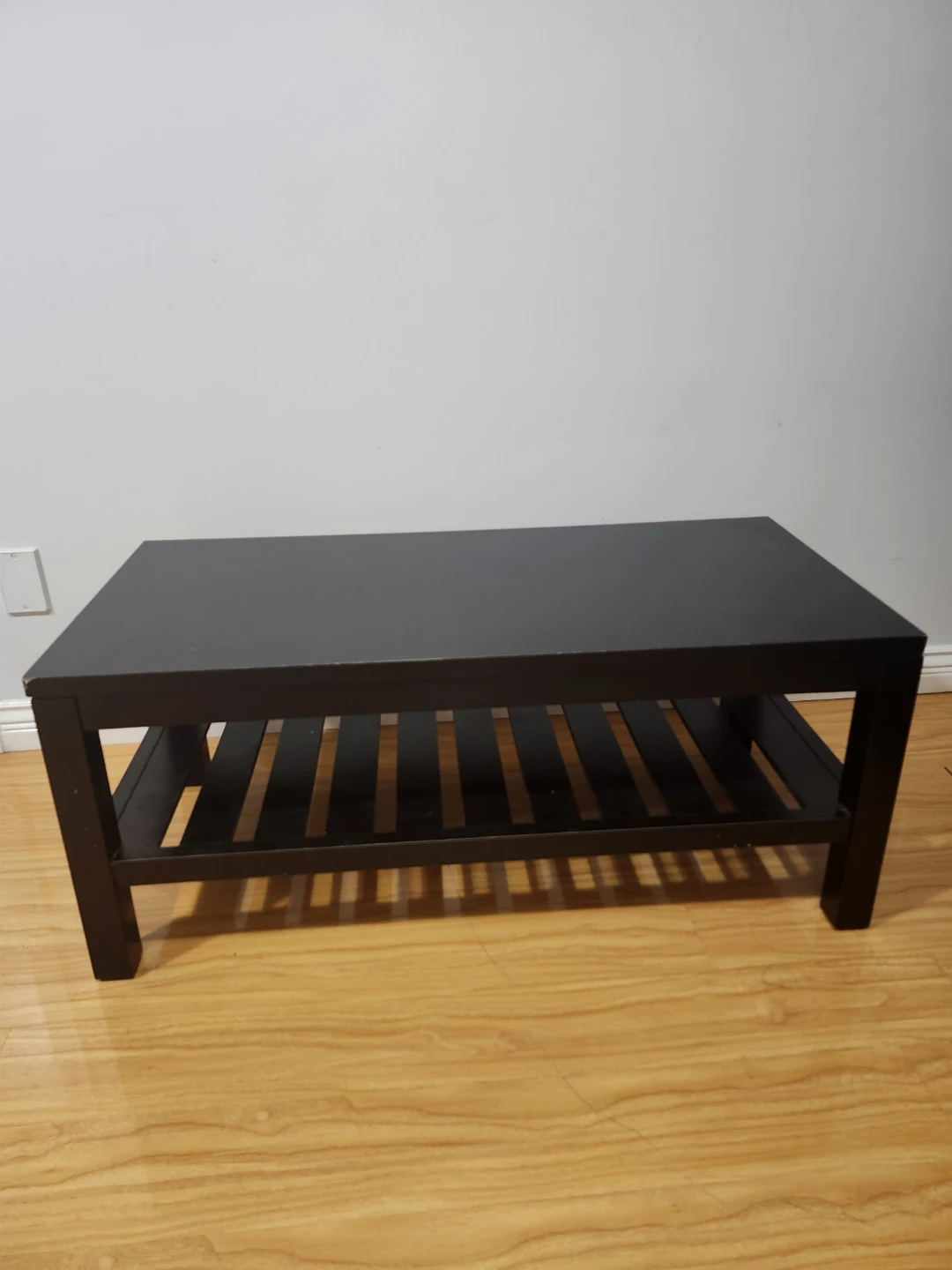 Dark Brown Coffee Table with Shelf