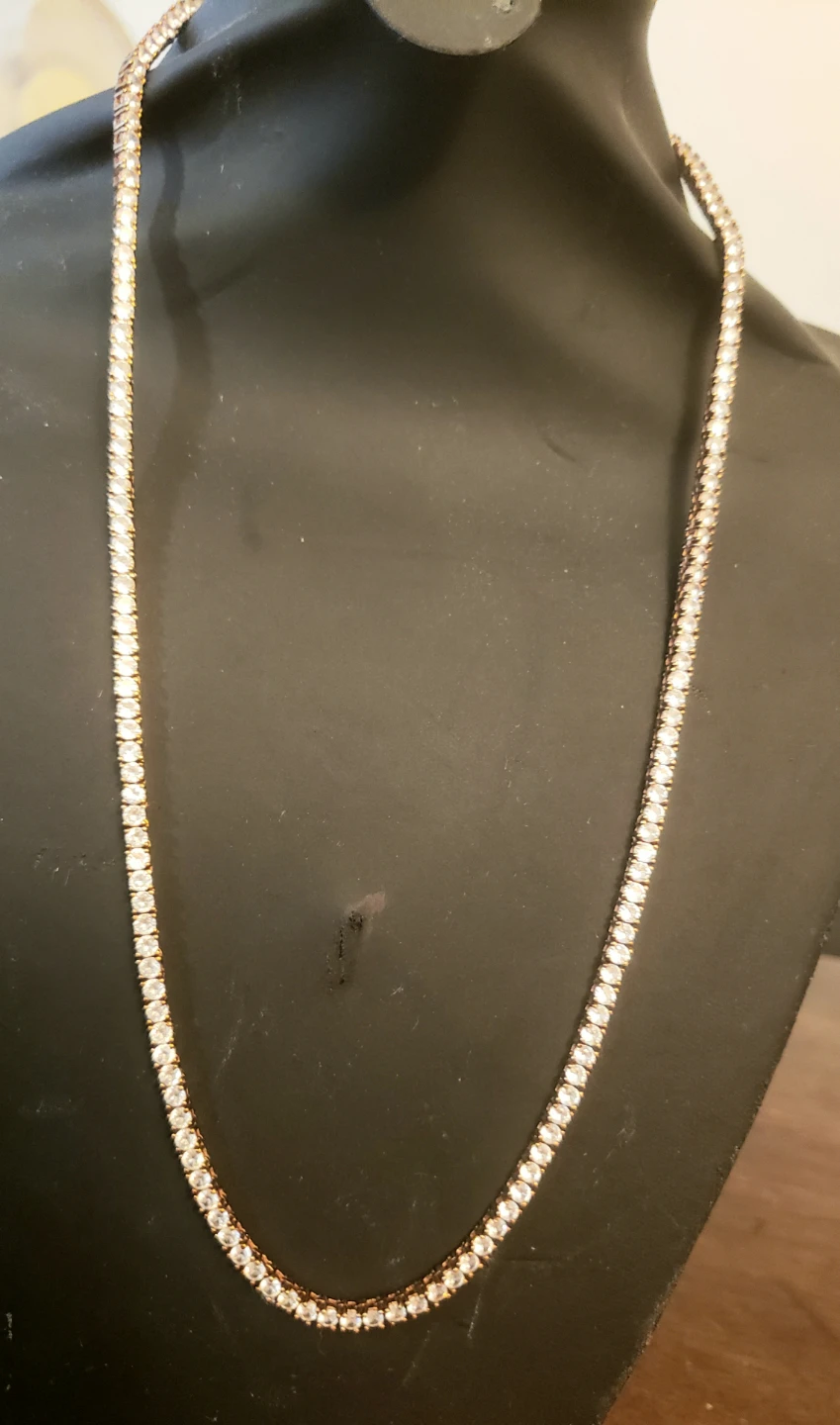 Unisex Rose gold Tennis Chain Necklace. - photo 3