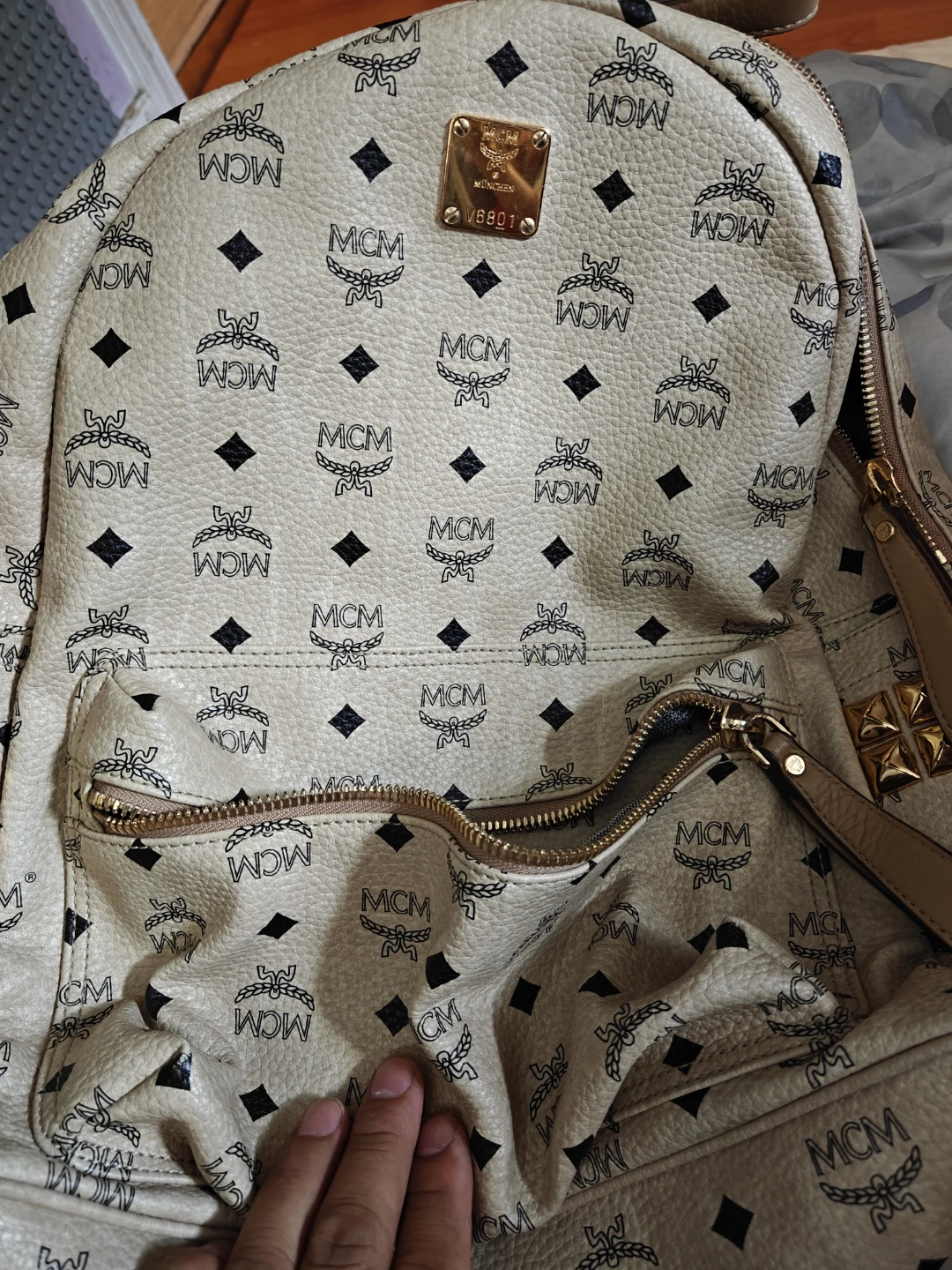 MCM Mini Stark Side Studs Backpack
