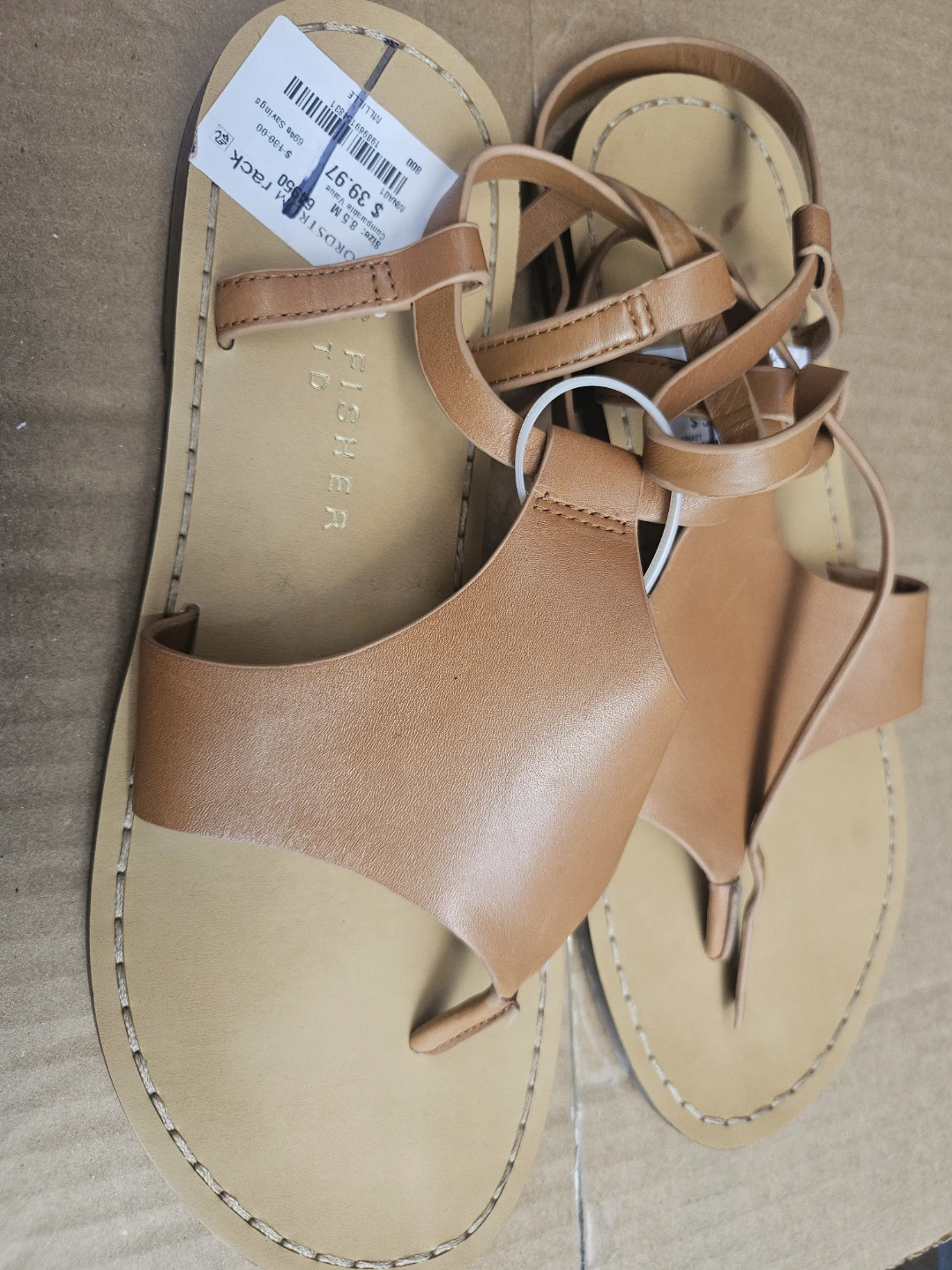Marc Fisher LTD Women's Tan Leather Strappy Sandals Size 8.5M - photo 3