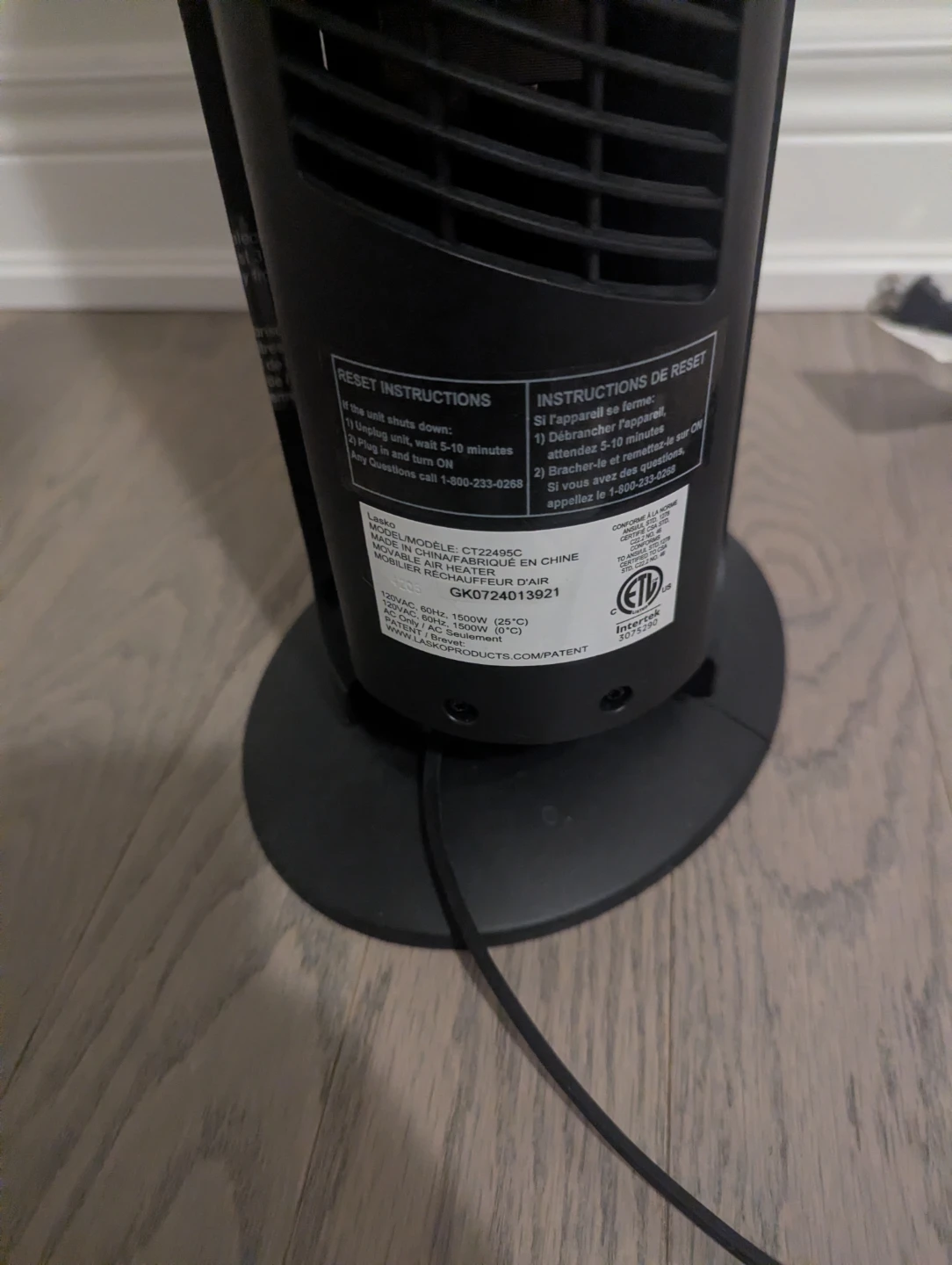 Lasko Ceramic Tower Heater with Remote CT22495SC - photo 2