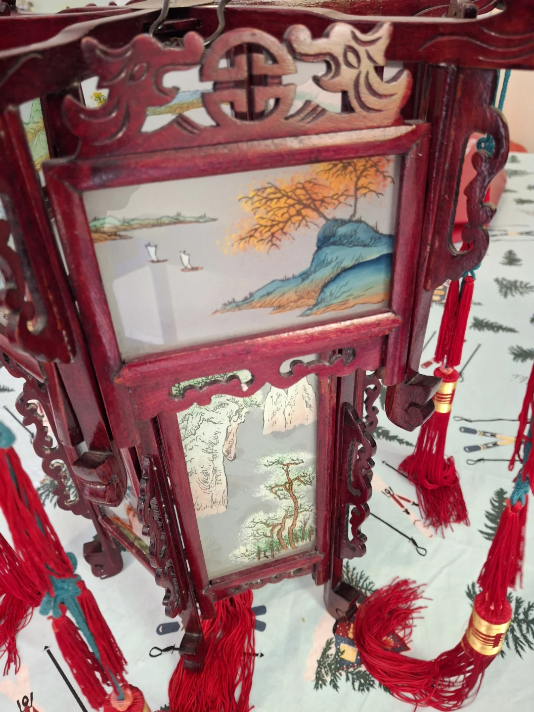 Vintage Wooden Lantern with Tassels - photo 3