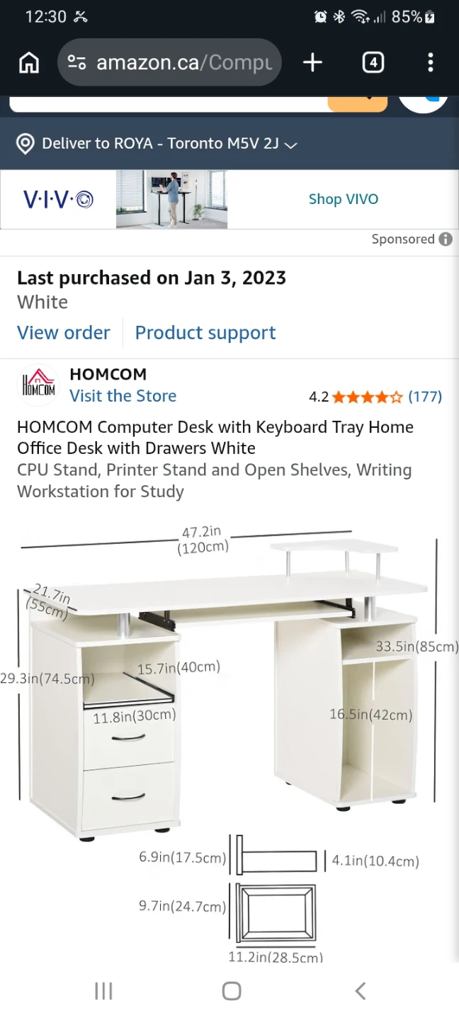 HOMCOM Computer Desk - photo 2