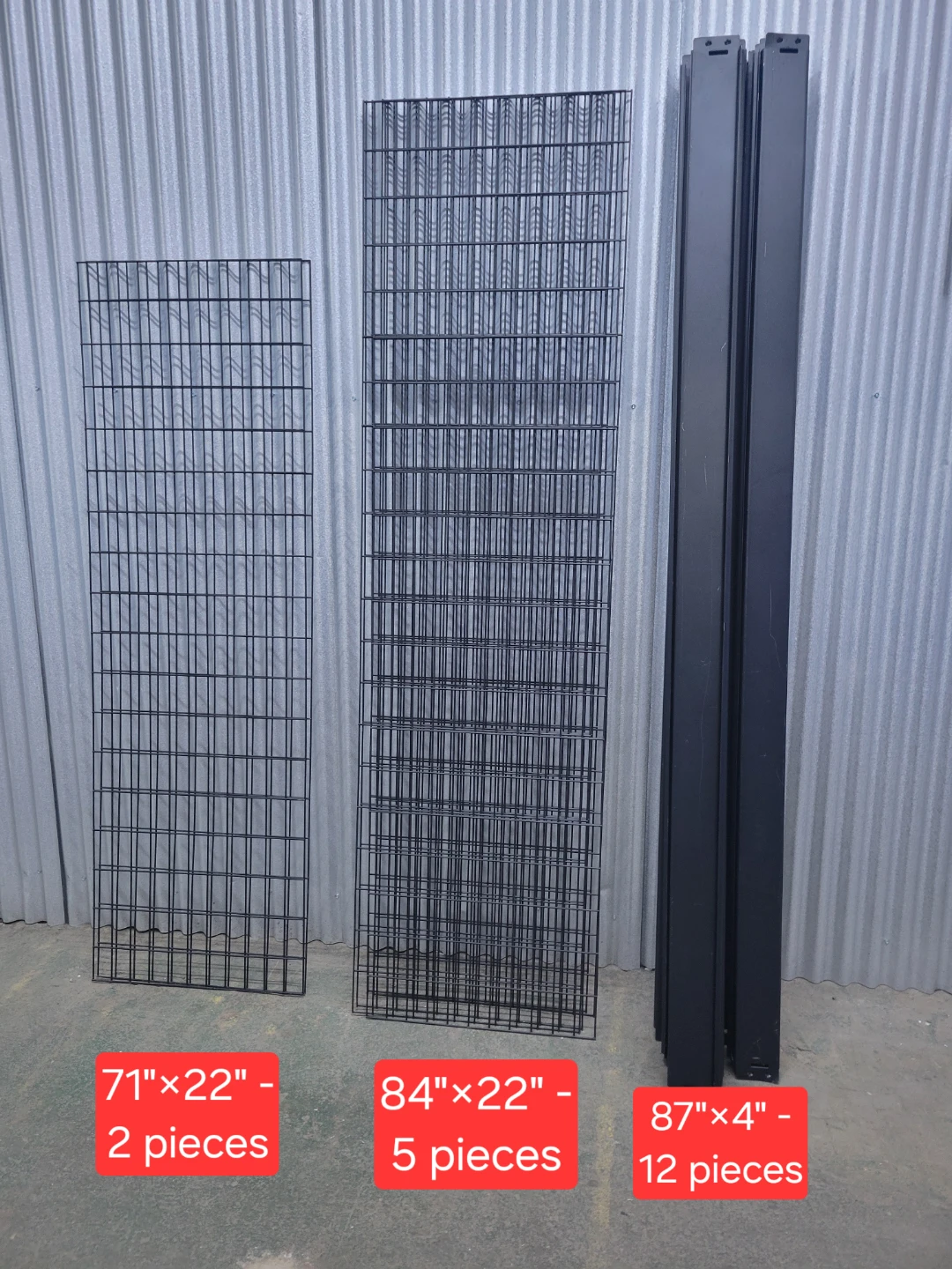 Black Metal Grid Panels and Support Beams - photo 2