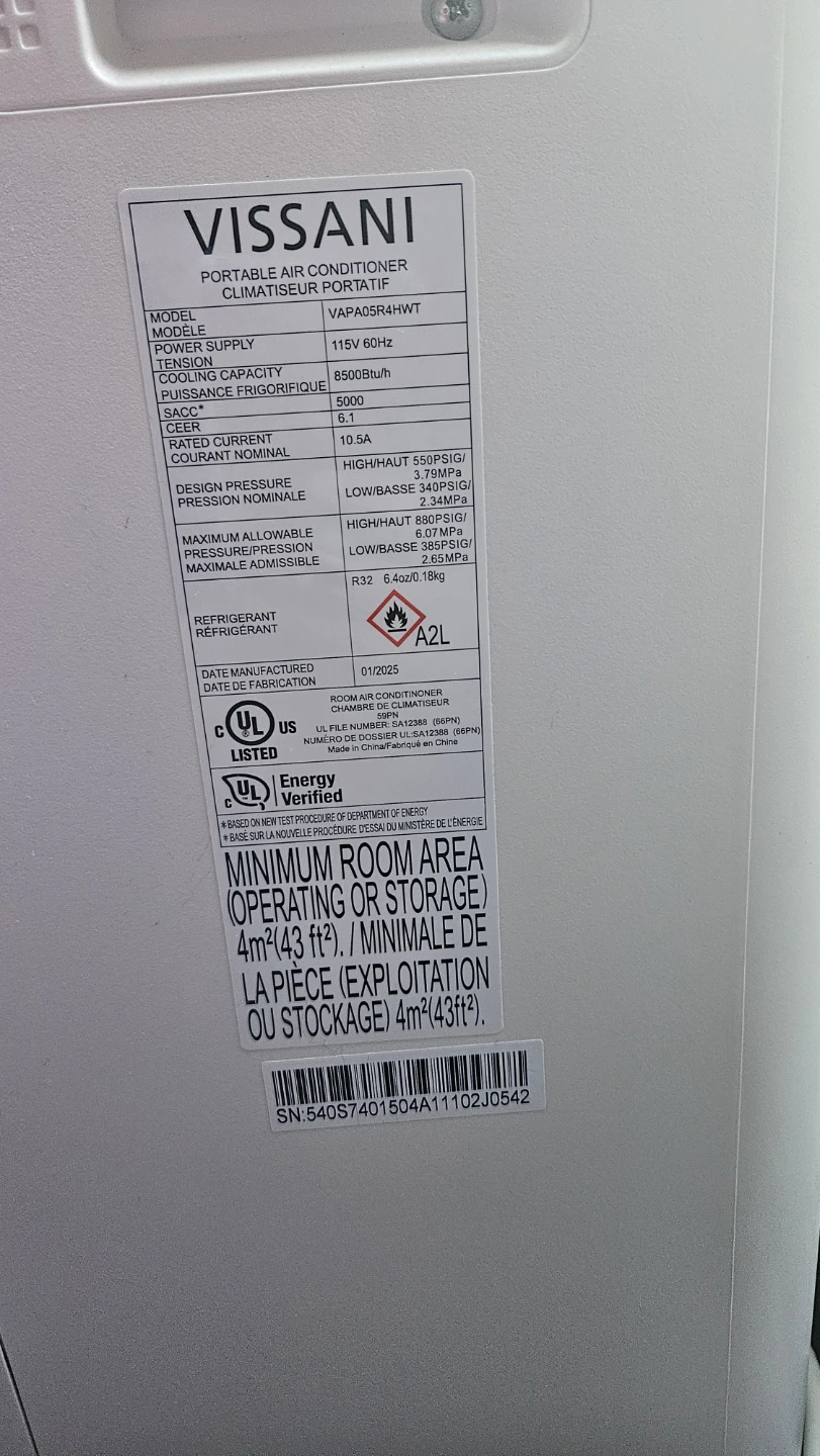 VISSANI Portable Air Conditioner - photo 2