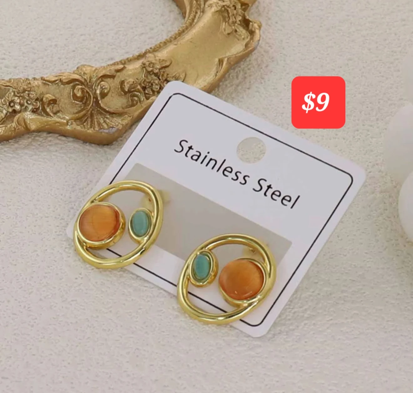 Gold-tone adjustable ring with tiger's eye stones - photo 3