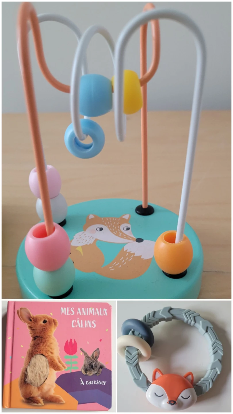 Baby Teether, Rattle, and Book Bundle