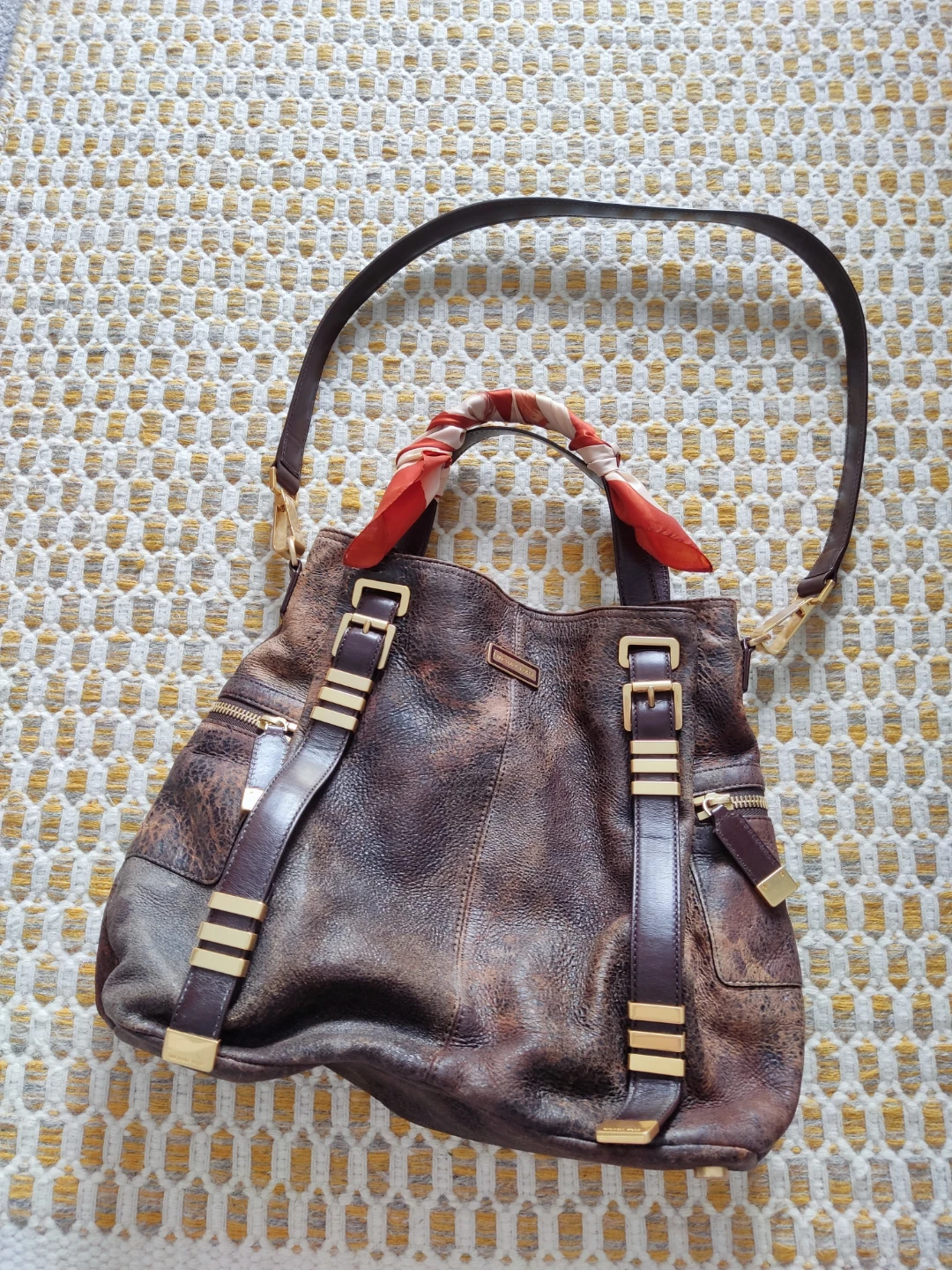 Vintage MICHAEL KORS Brown Leather Satchel Bag