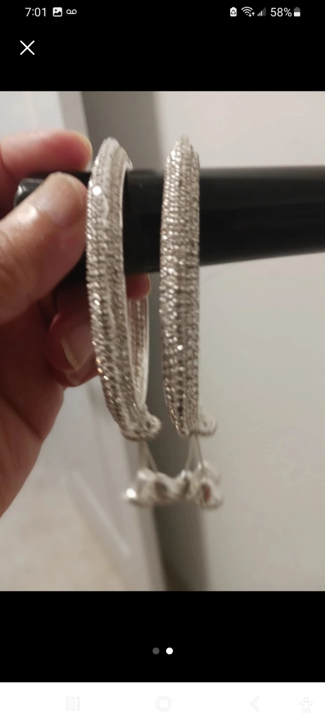 Silver Tone Bangles with Dangles
