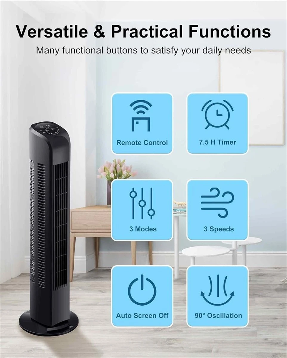 Brand New Black Tower Fan with Remote - photo 3