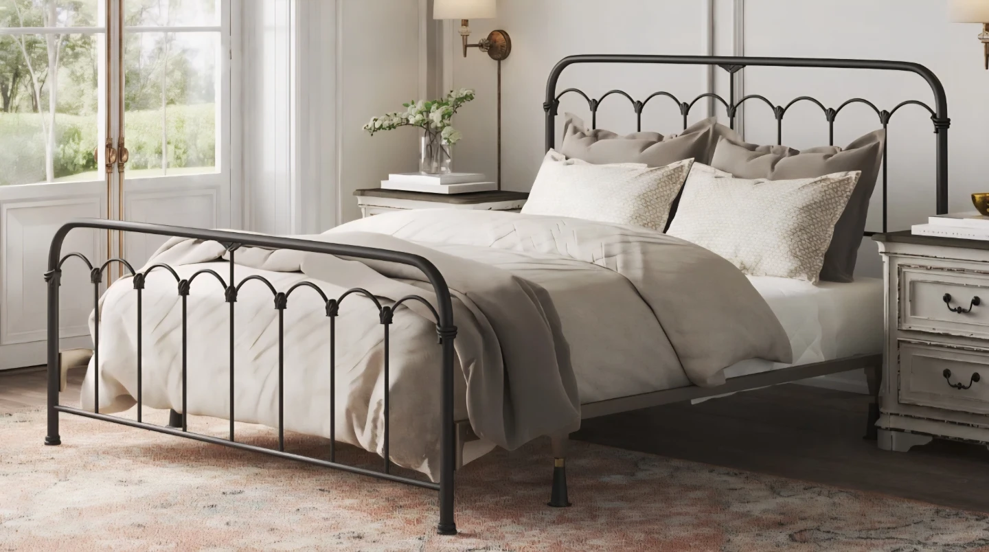 King - Black Metal Bed Frame