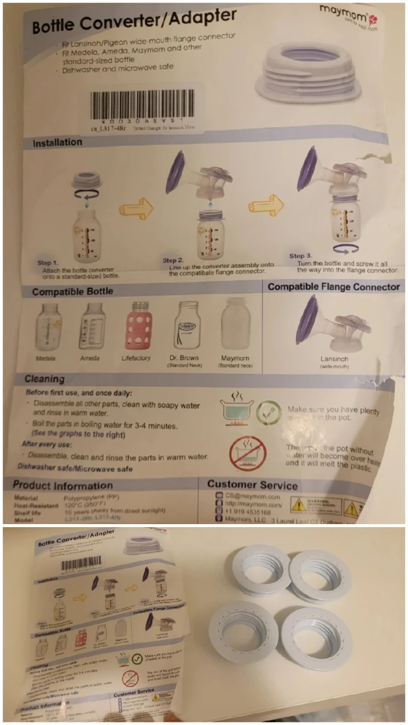 Maymom Bottle Converter/Adapter 4-pack - photo 3