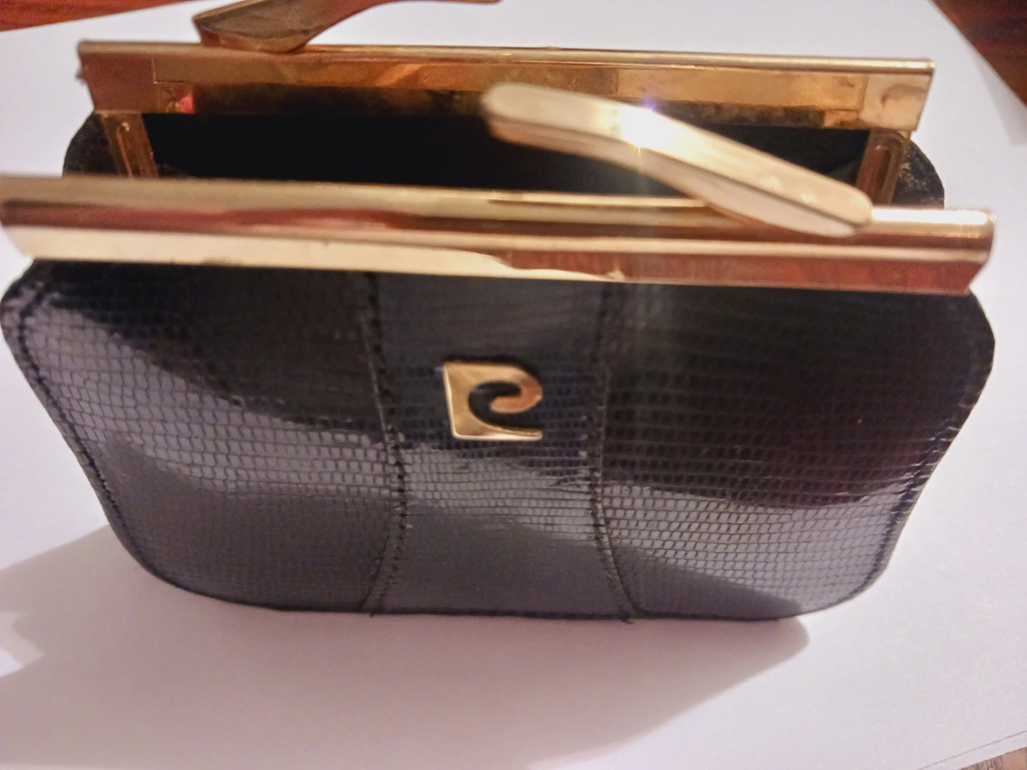 Pierre Cardin navy blue lizard embossed mini coin purse - photo 3