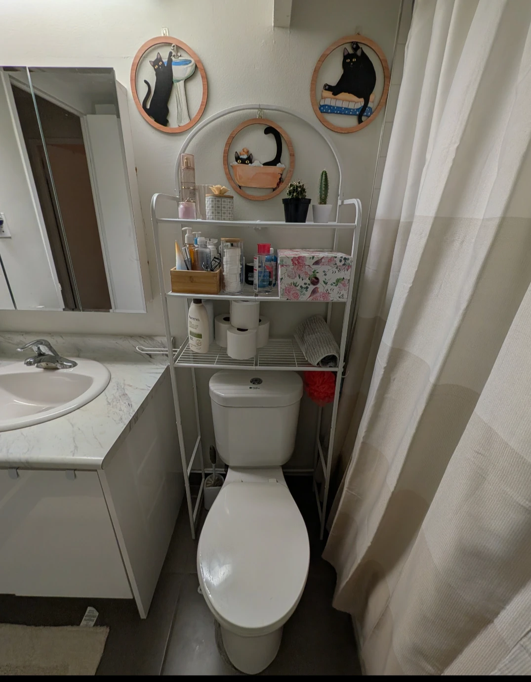 White Over-the-Toilet Storage Shelf