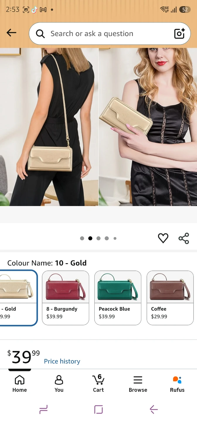 Nuoku Gold Crossbody Wallet