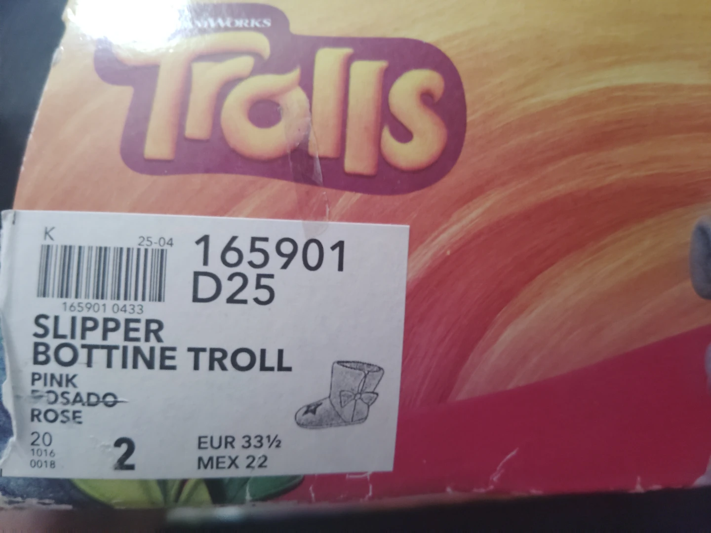DreamWorks Trolls Pink Slippers - Size 2/3 - photo 2