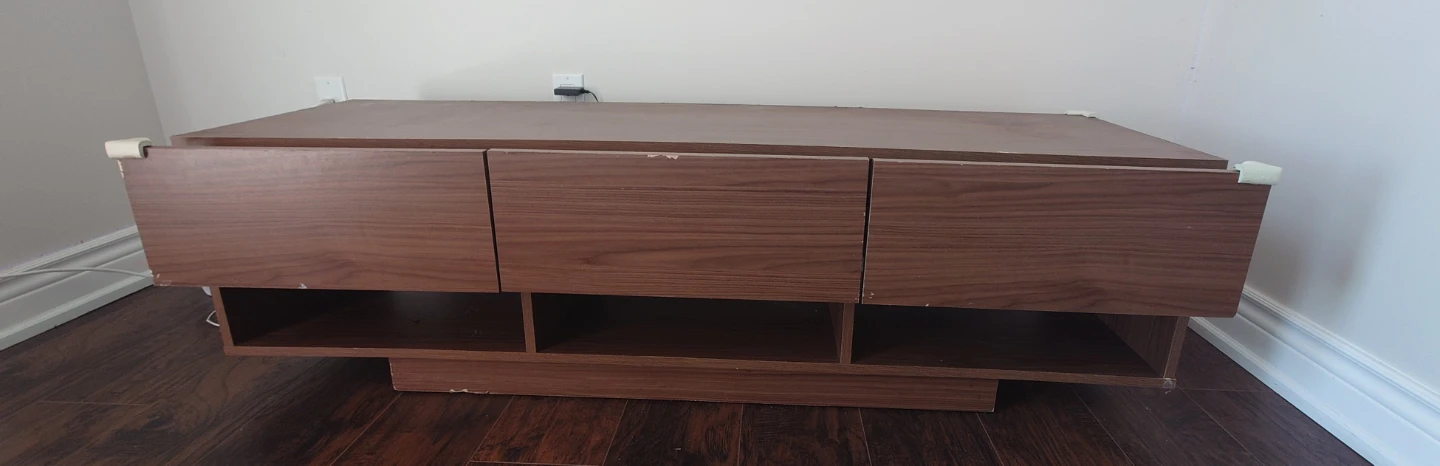 Modern Low-Profile TV Stand / Entertainment Unit - Dark Brown