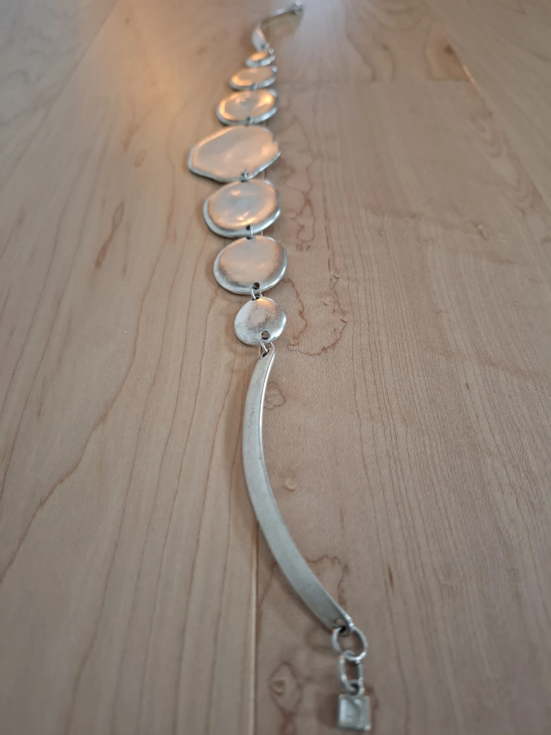 Silver-tone circular link necklace - photo 2
