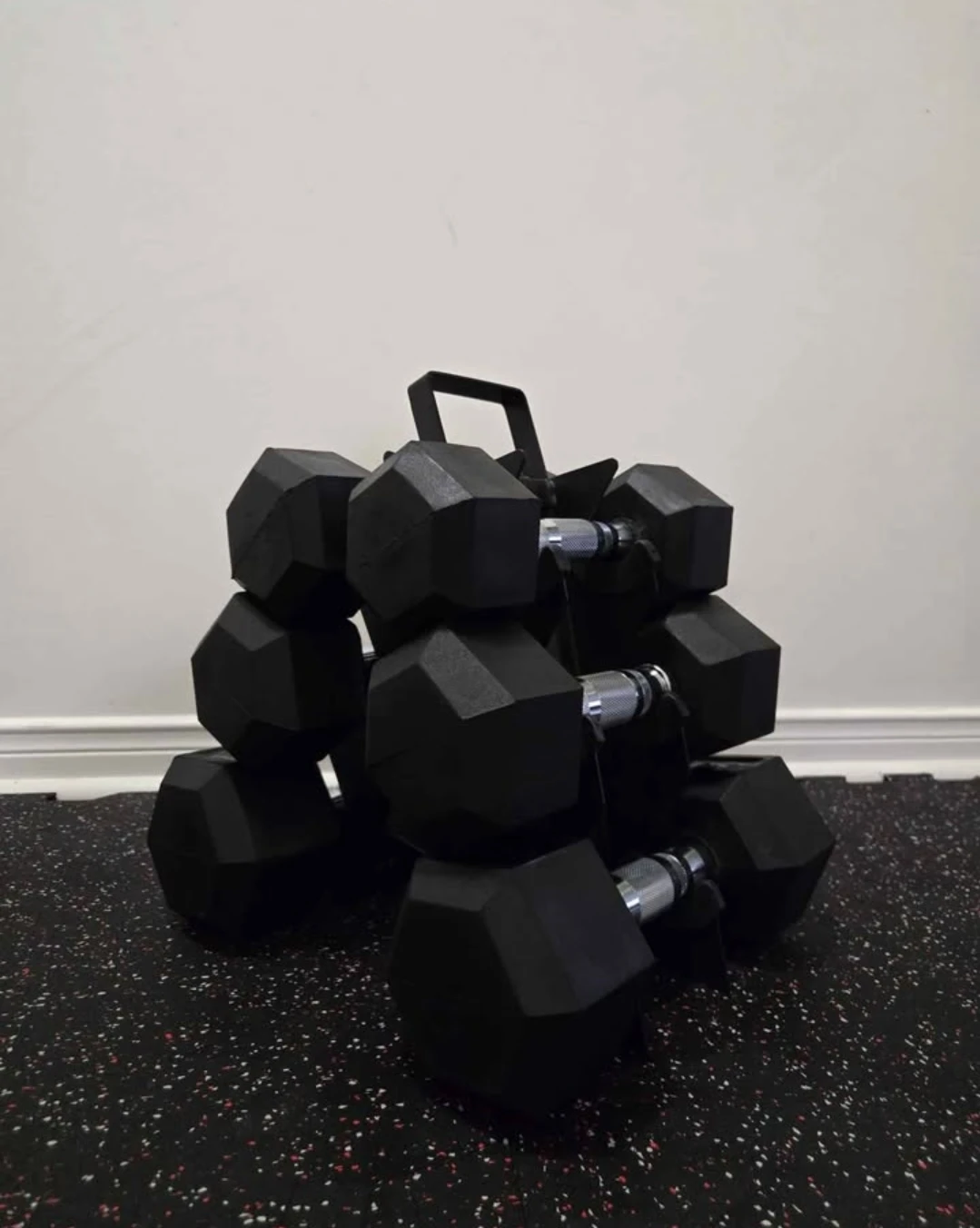 5lb to 120lb Rubber Hex Dumbbells, New.