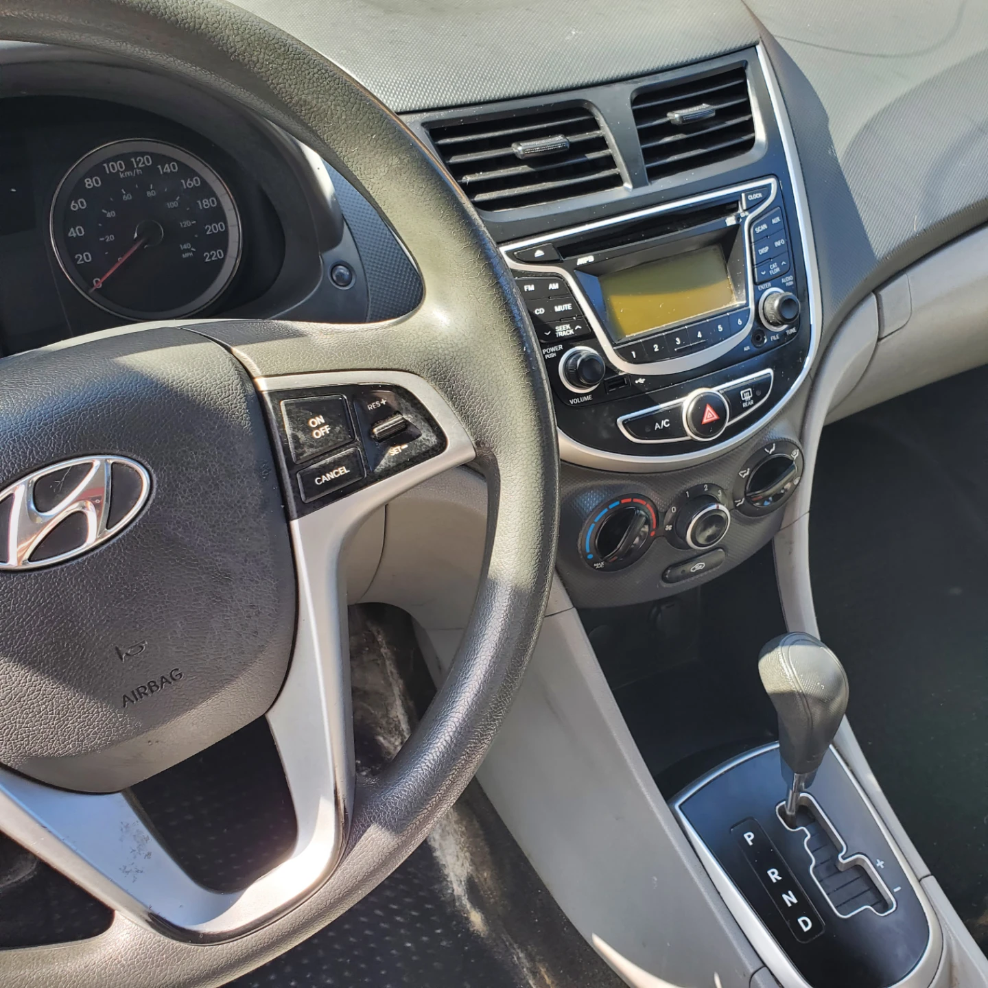 Blue Hyundai Accent Sedan