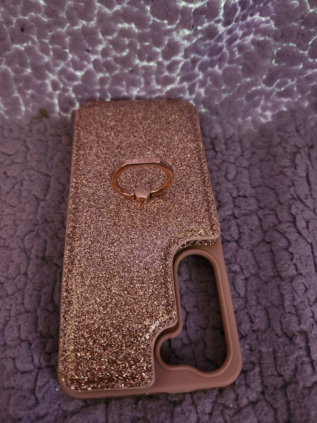 Glitter Phone Case with Card Holder and Ring for Samsung S23 6.1 - photo 5