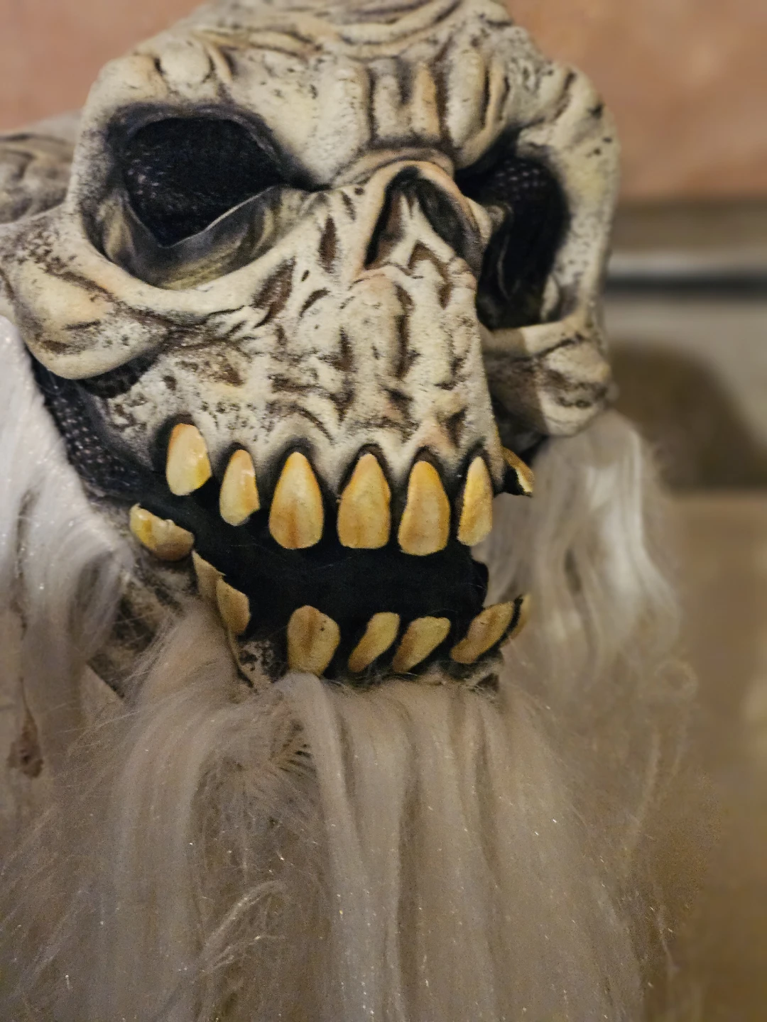 Scary Skull Mask with White Beard