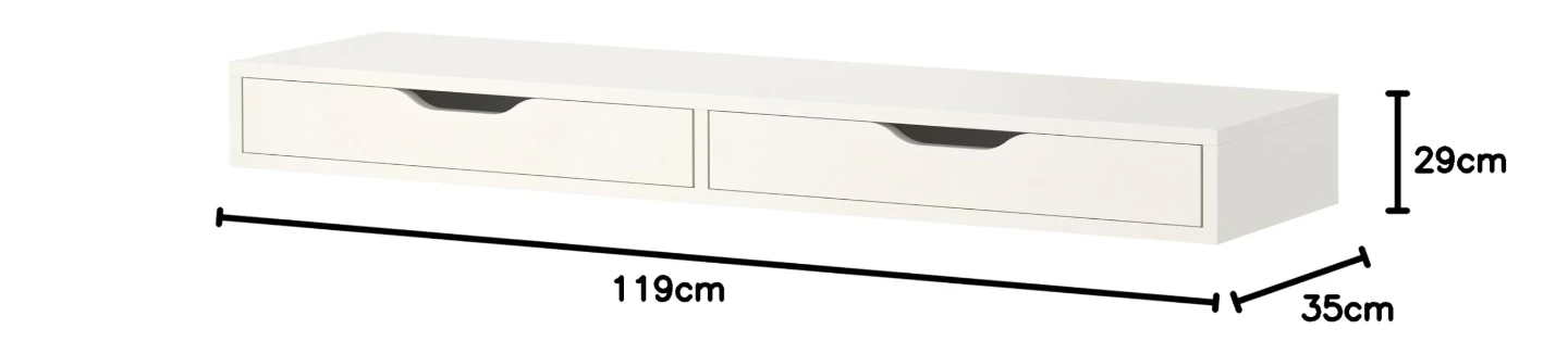 IKEA EKBY ALEX Shelf with Drawers (119x29 cm - photo 3