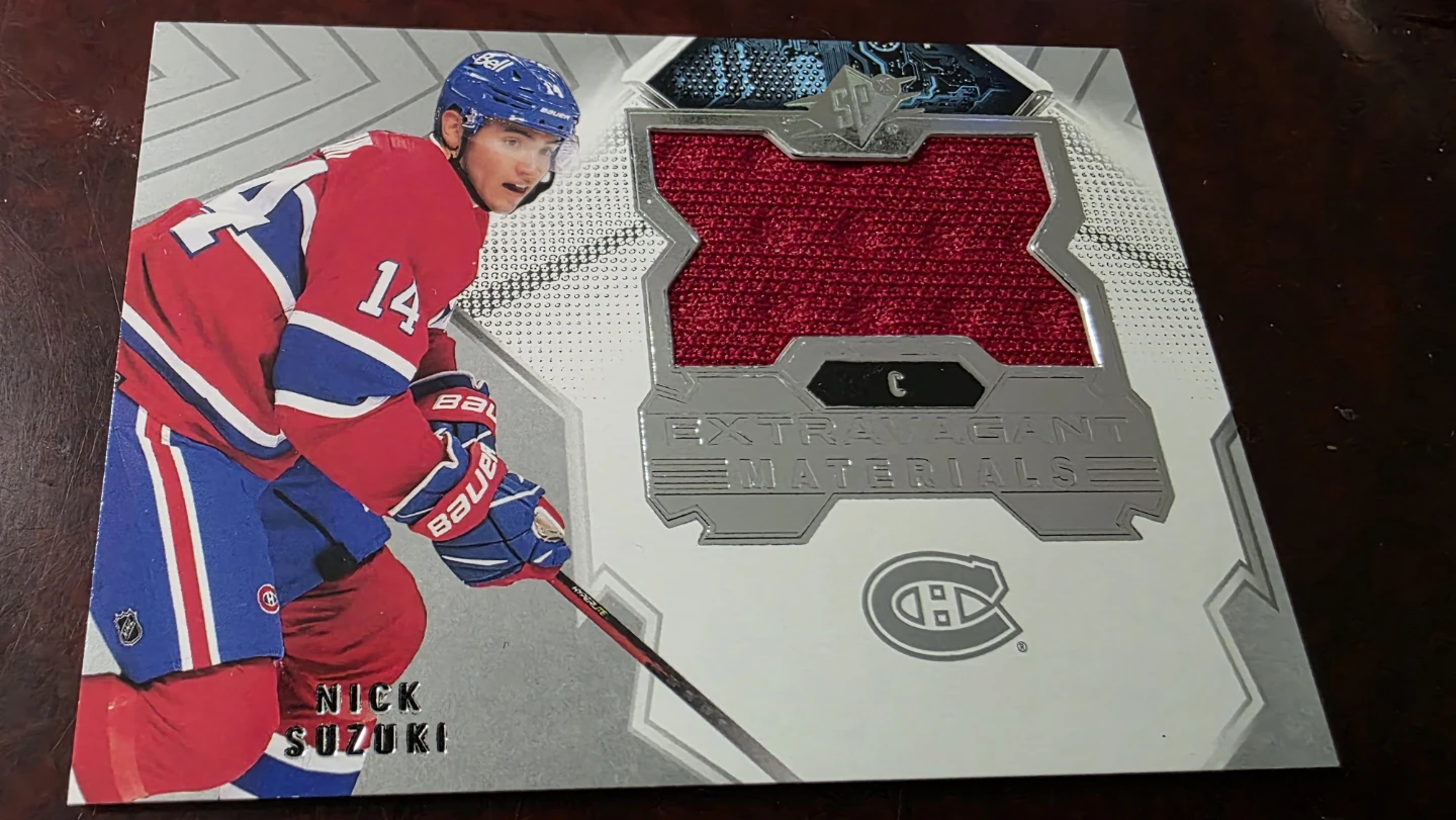Nick Suzuki 2021-22 Upper Deck SPX Extravagant Materials Card