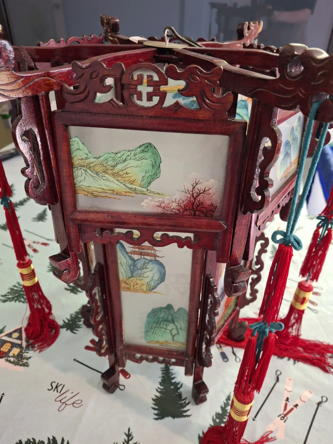 Vintage Wooden Lantern with Tassels - photo 4
