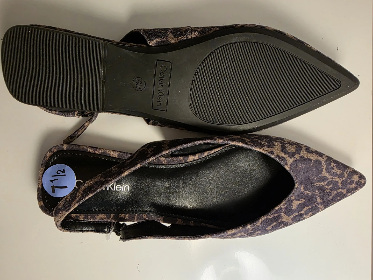 Calvin Klein Leopard Print Slingback Flats Size 7.5 - photo 2