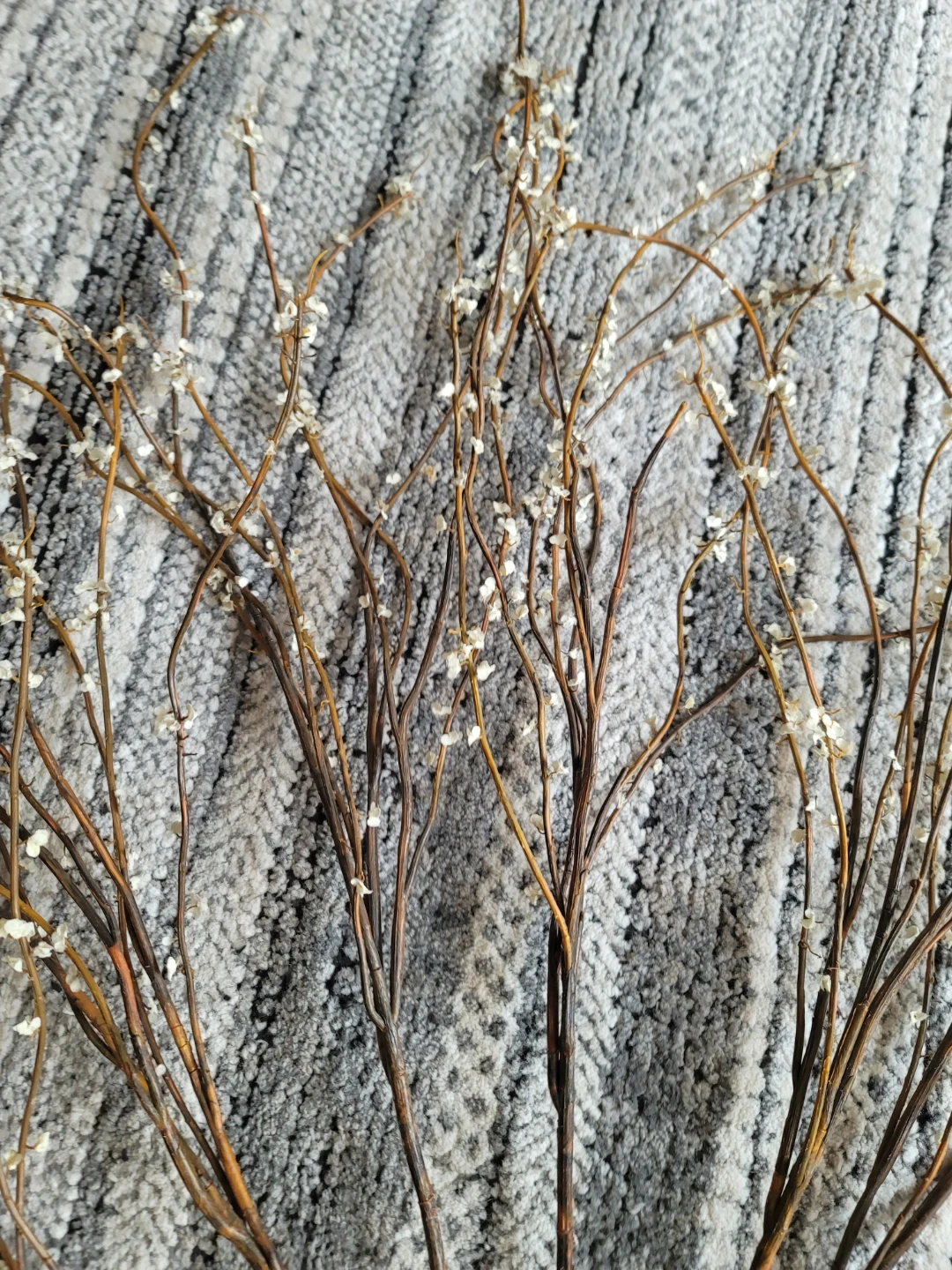 Tall twig branches with white flowers - photo 3
