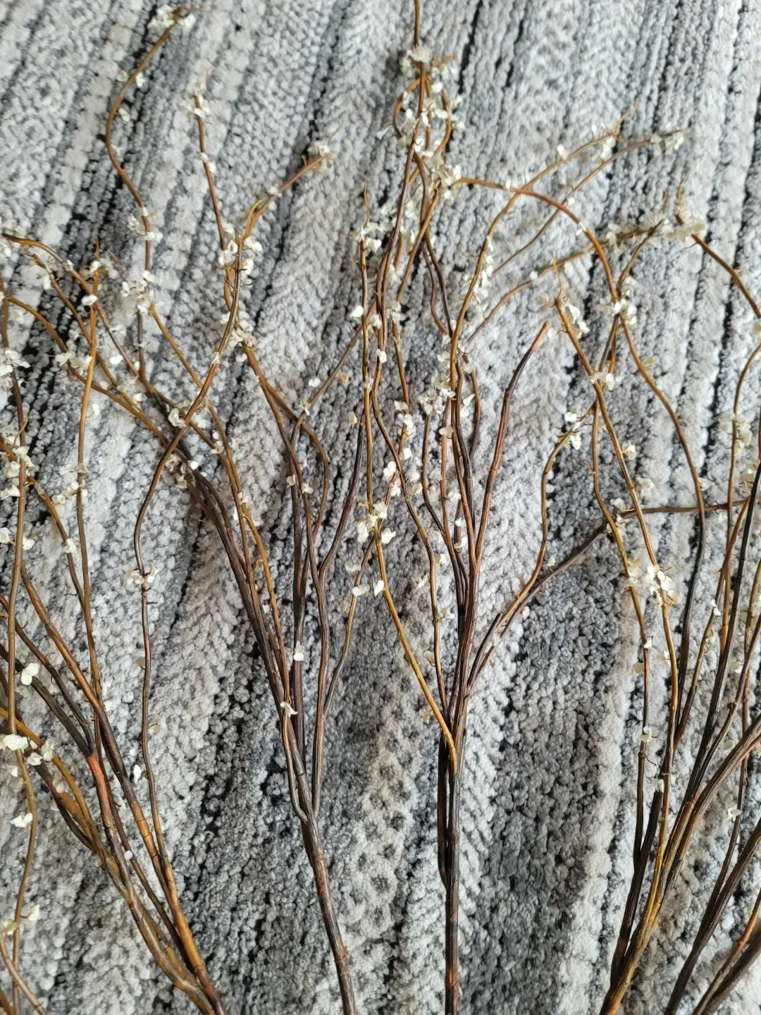 Tall twig branches with white flowers - photo 3