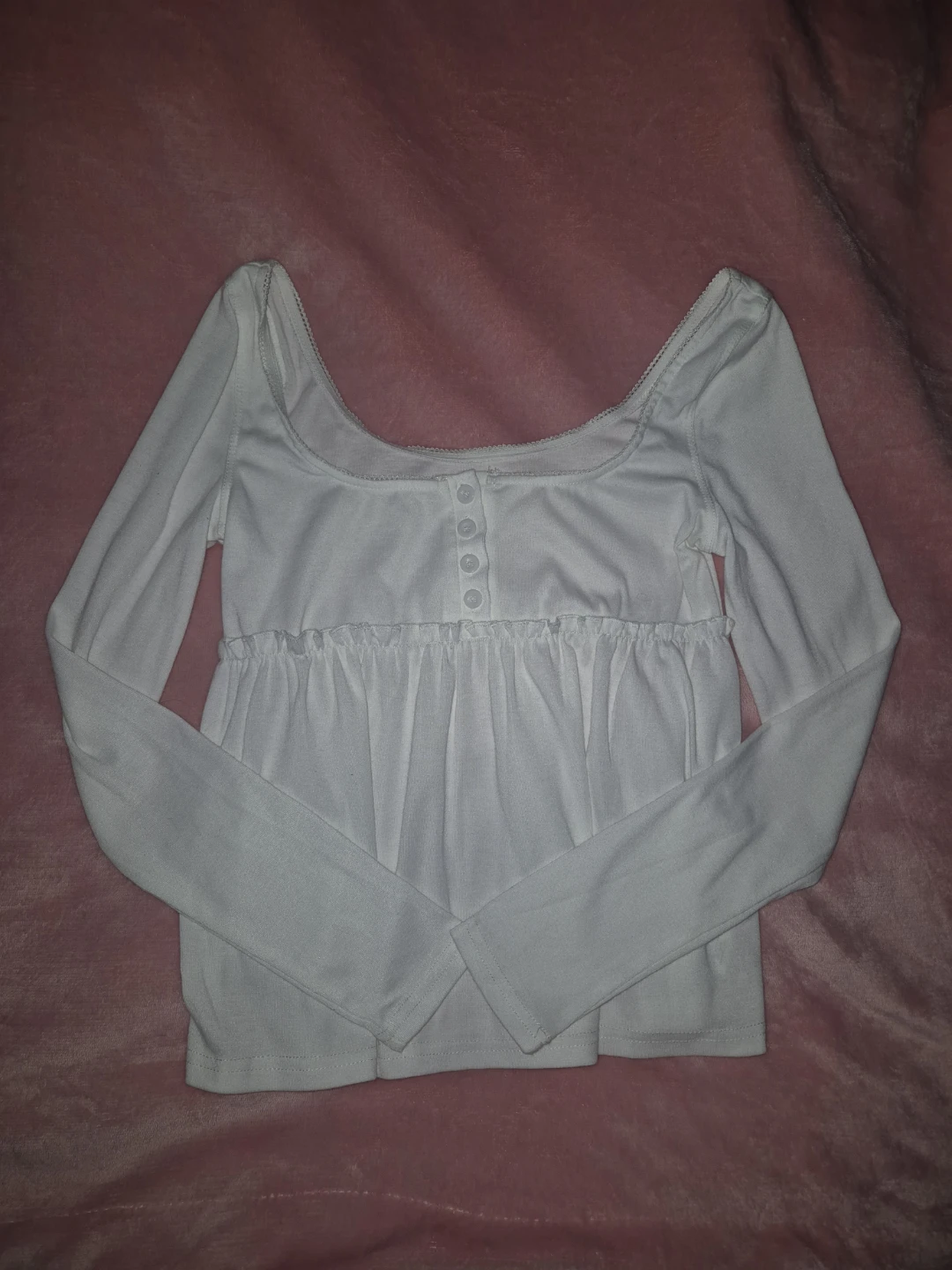 White long sleeve baby doll top