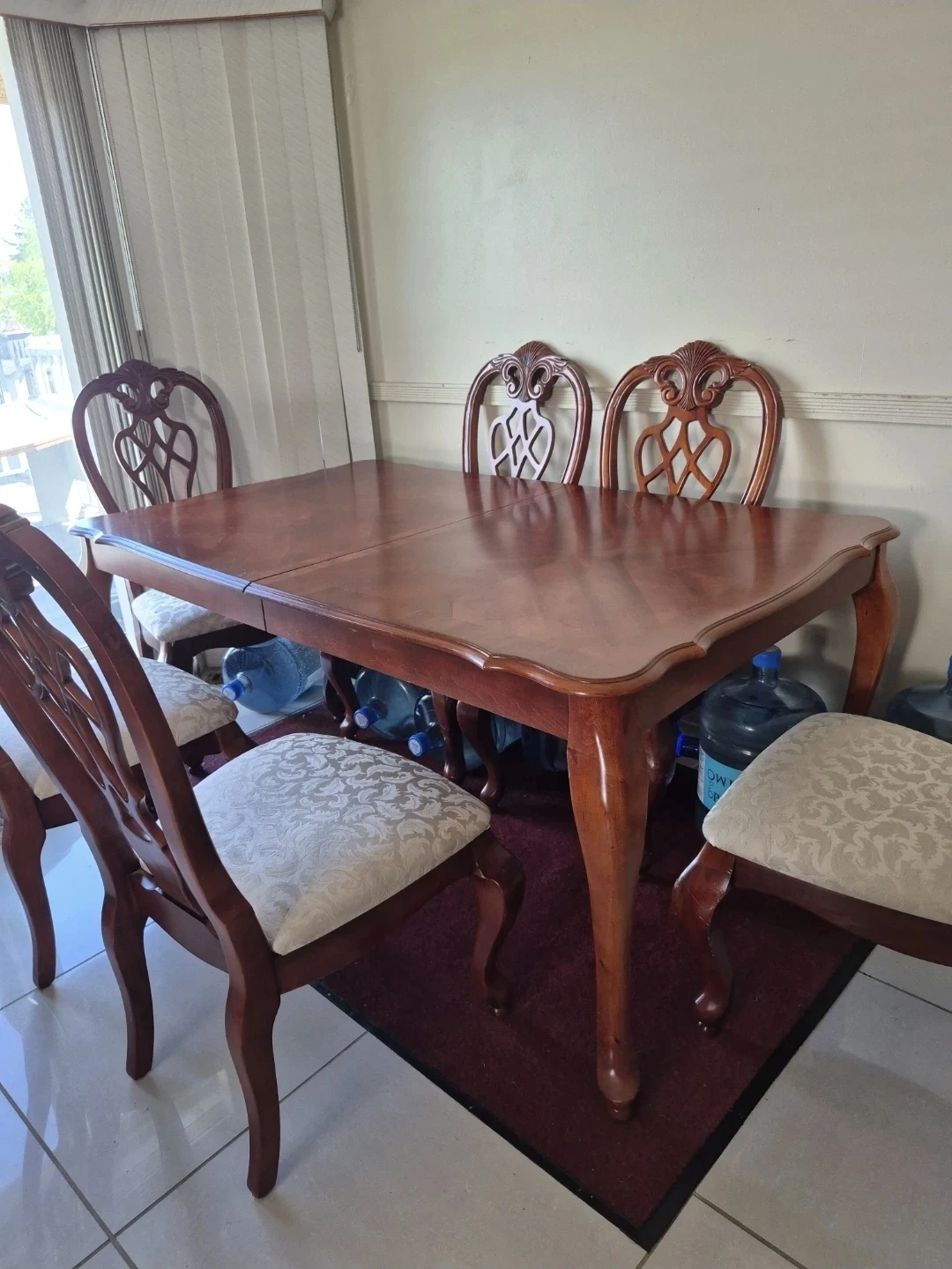 Wooden Dining Table with 8 Chairs