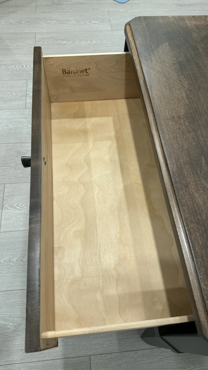 Baronet Wood Top Coffee Table with Drawer - photo 4