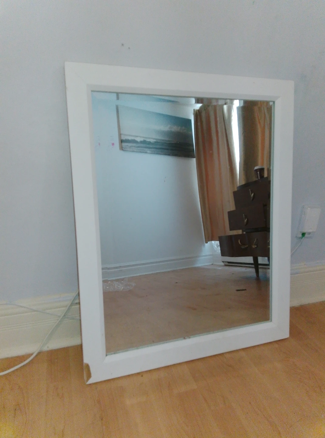 White Framed Mirror - photo 2