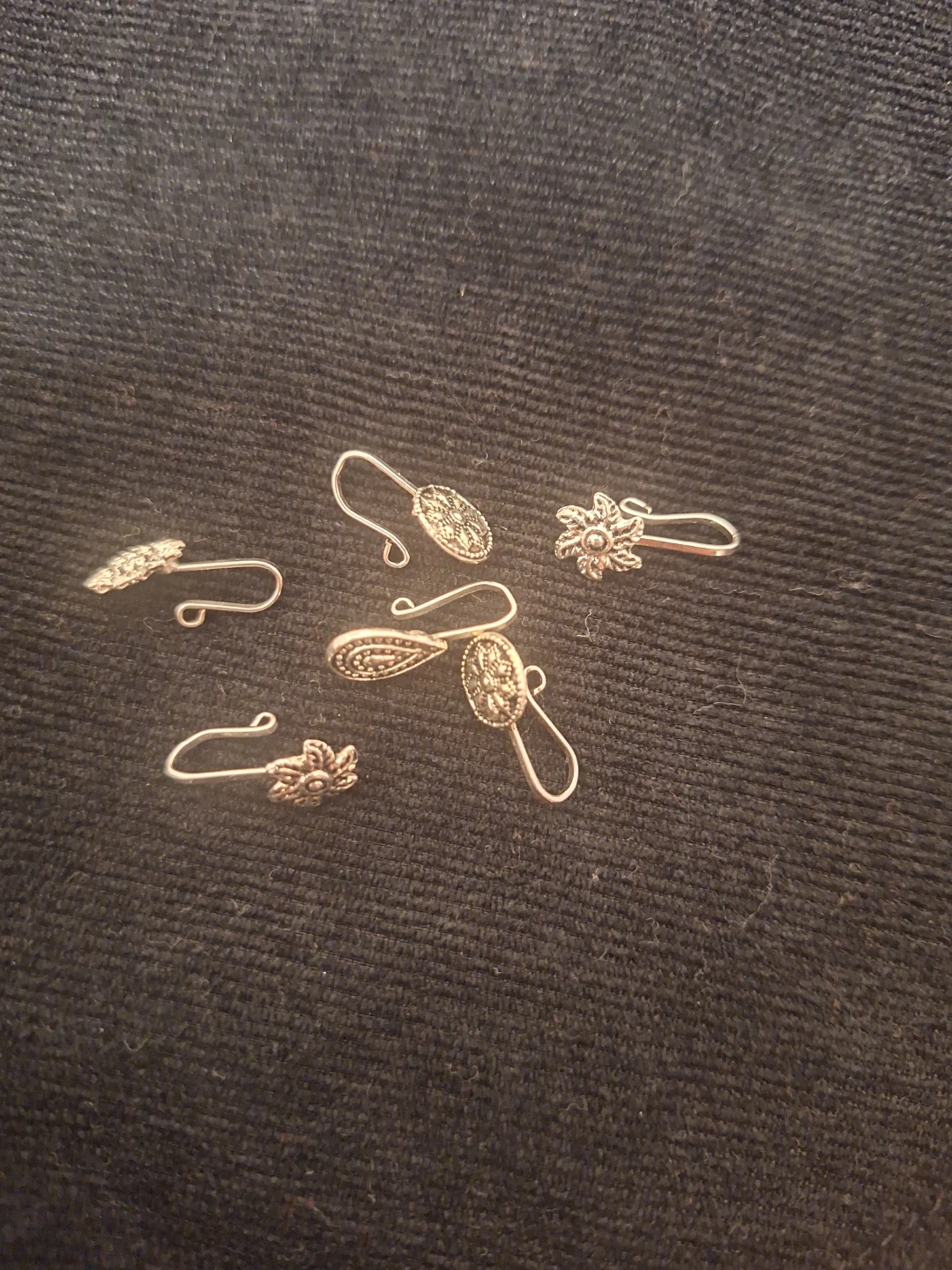 Silver Tone Nose Pins - Set of 5