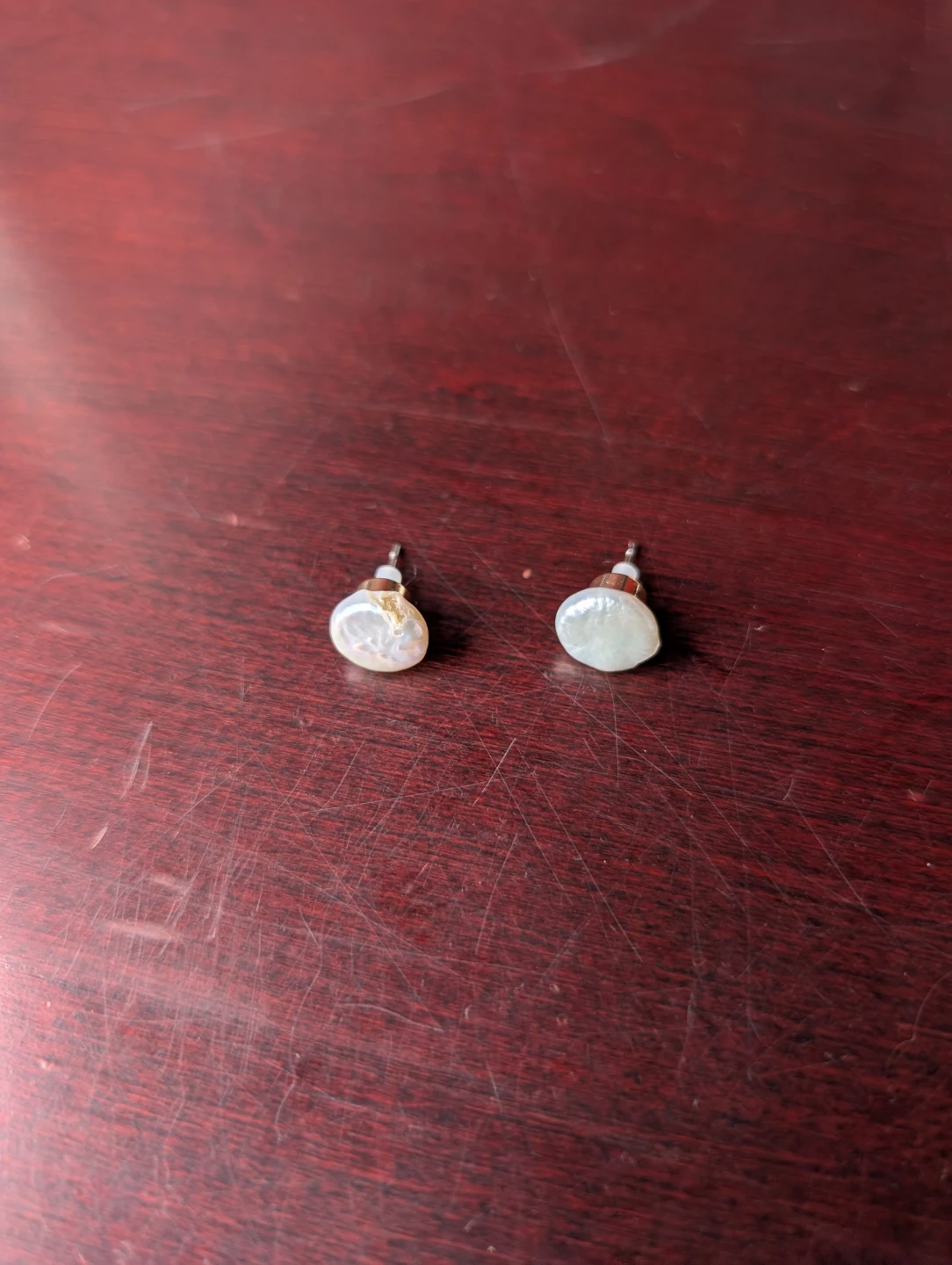 Gold toned Pearl Stud Earrings