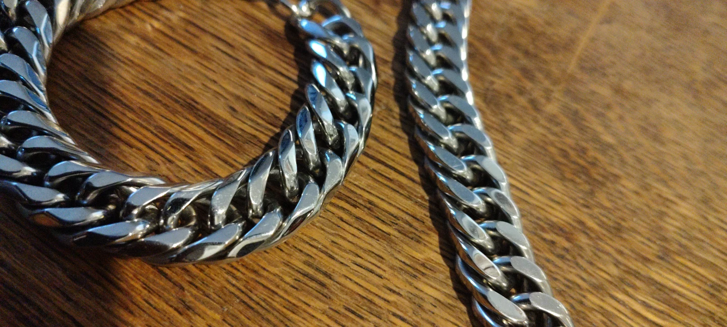 Curb Link Silver Chain Necklace and Bracelet Set - photo 4
