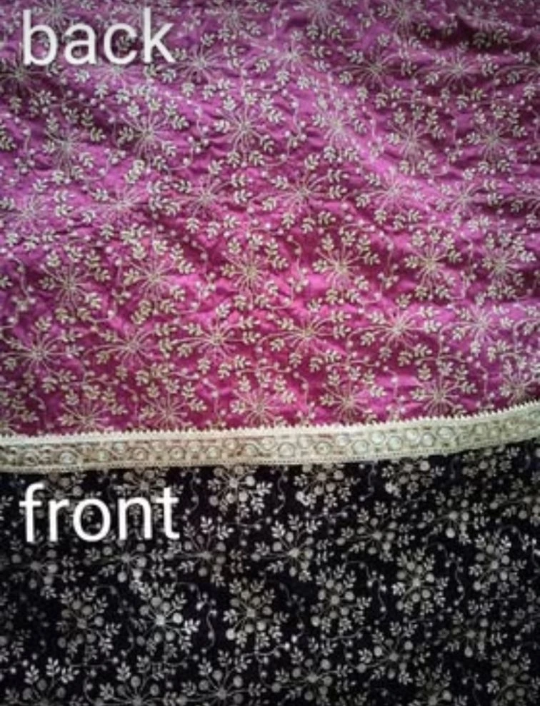 Embroidered Velvet Shawl - 97" x 37" - photo 4