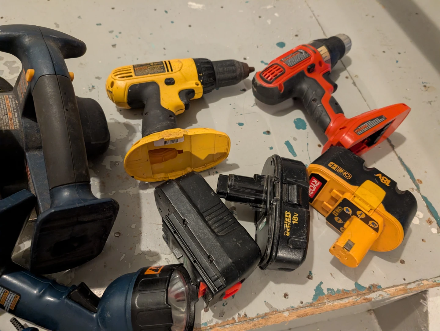 Assorted Power Tools and   bits  No Batteries and Charger Kit