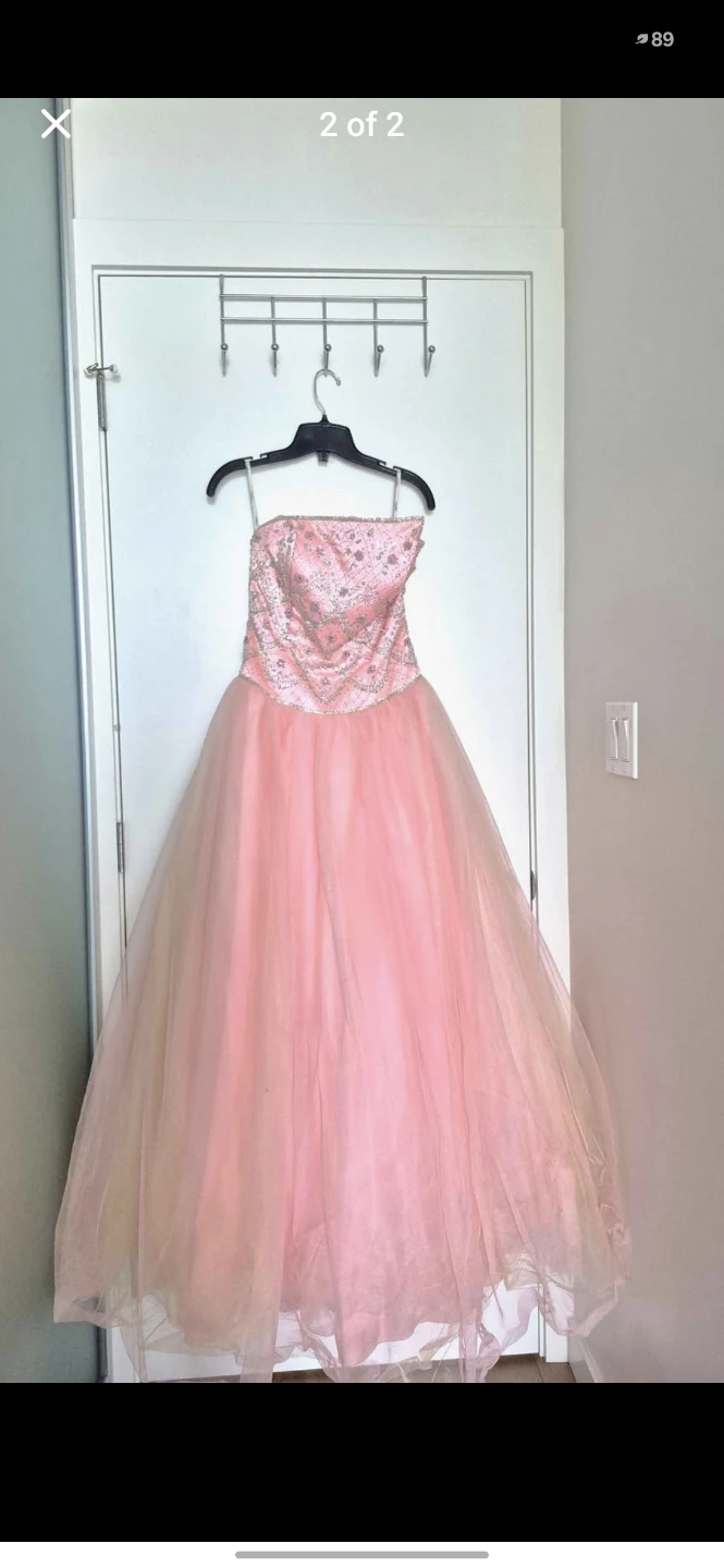 Pink Beaded Ball Gown - photo 2