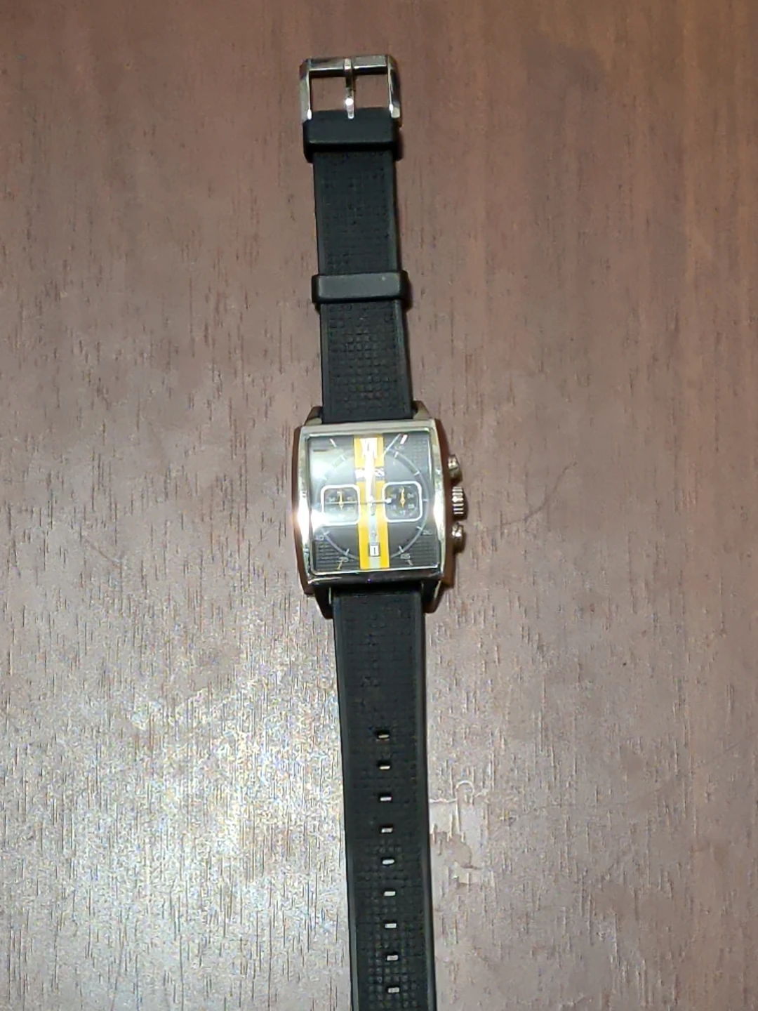Hugo Boss Square Chronograph Watch with Black Rubber Strap - photo 2